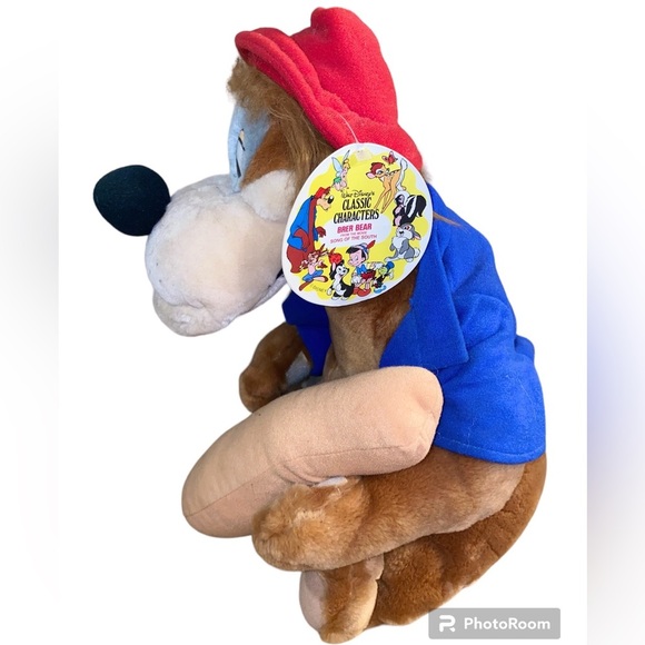 Disney Sears Song Of The South Brer Bear With Bat Plush Vintage Tags 1986 - Picture 2 of 8